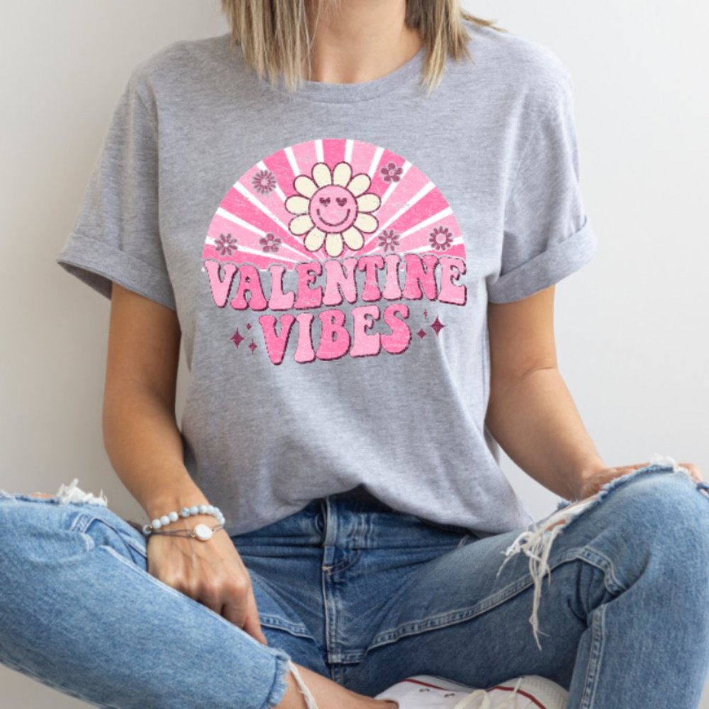 Valentine's Vibes‎ Retro Sunshine Adult T-Shirt